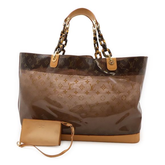 Louis Vuitton Monogram Vinyl Hippo Ambre GM Tote Bag Large Plastic Chain With - Picture 1 of 9